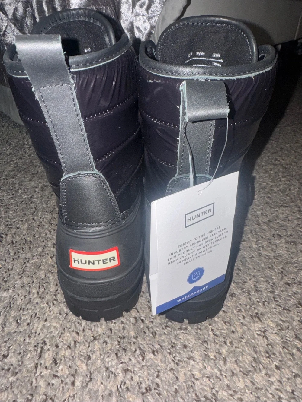 Hunter Black Lace-Up Waterproof Boot